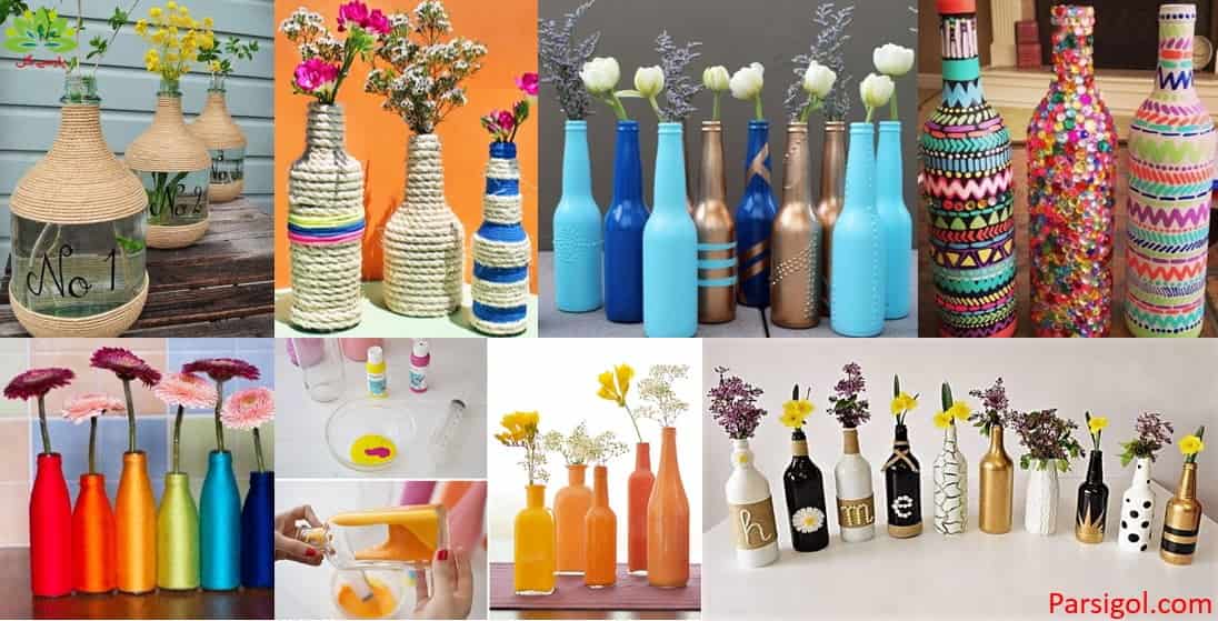ساخت گلدان با انواع بطری های بازیافتی و دور ریختنی